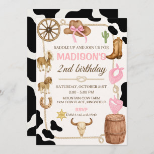 Editable Rodeo Cowgirl Birthday Invitation