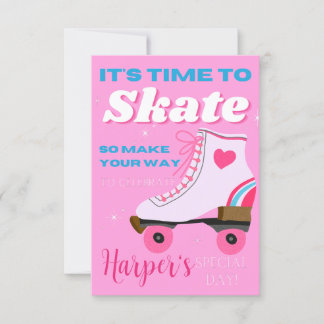 Editable Roller Skating Birthday Party Digital Invitation