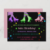 Editable Roller Skating Birthday Party Invitation Postcard (Front/Back)