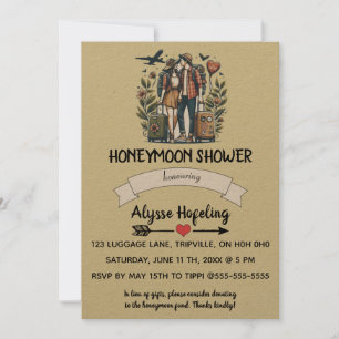 Editable Romantic Honeymoon Shower Invitation