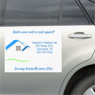 Editable Roofing Car Magnet
