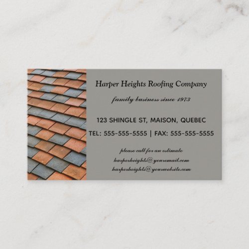Editable Roofing Company Business Card