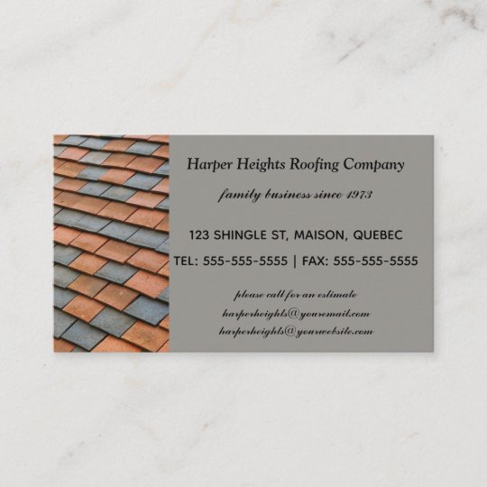Editable Roofing Company Business Card