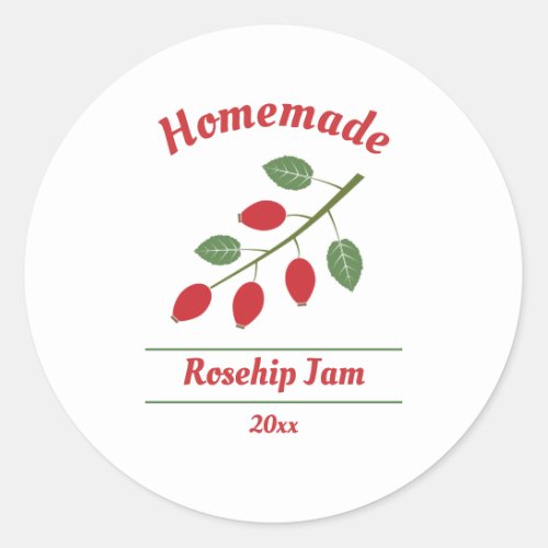 Editable Rosehip Jam Label Sticker