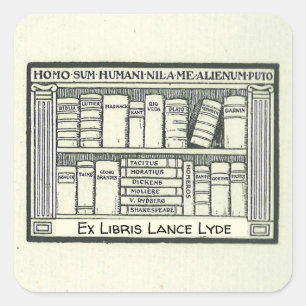 Editable Row of Books Bookplate