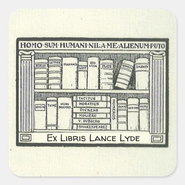 Editable Row of Books Bookplate (Front)