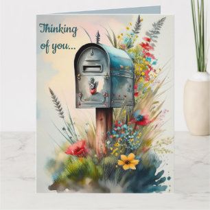 Editable Rural Mailbox and Flowers Card