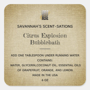 Editable Rustic Logo Spa Self Care Product Square Sticker