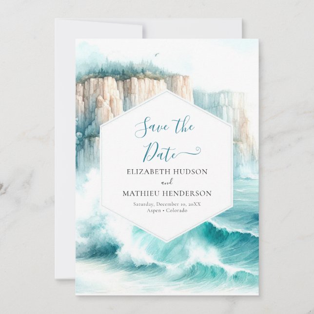 Editable Rustic Nautical Wedding  Save The Date (Front)