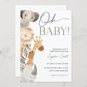 Editable Safari Baby Shower Invitation