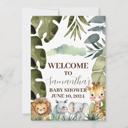 EDITABLE Safari baby shower Jungle Invitation