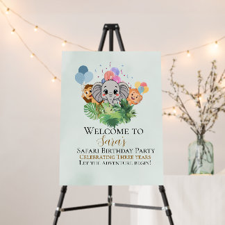 Editable Safari Birthday Welcome Sign for Kids