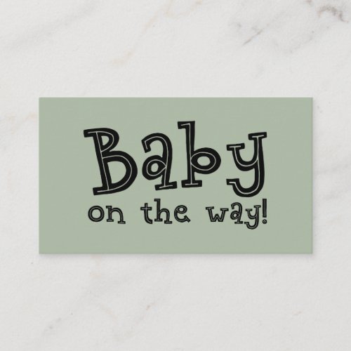 Editable Sage Gift Registry Card Baby on the Way Enclosure Card