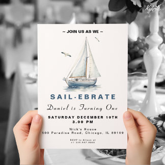 Editable Sail-Ebrate Sailboat Birthday Invite