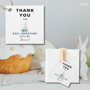 Editable Sailboat Square Favor/Thank You Tag