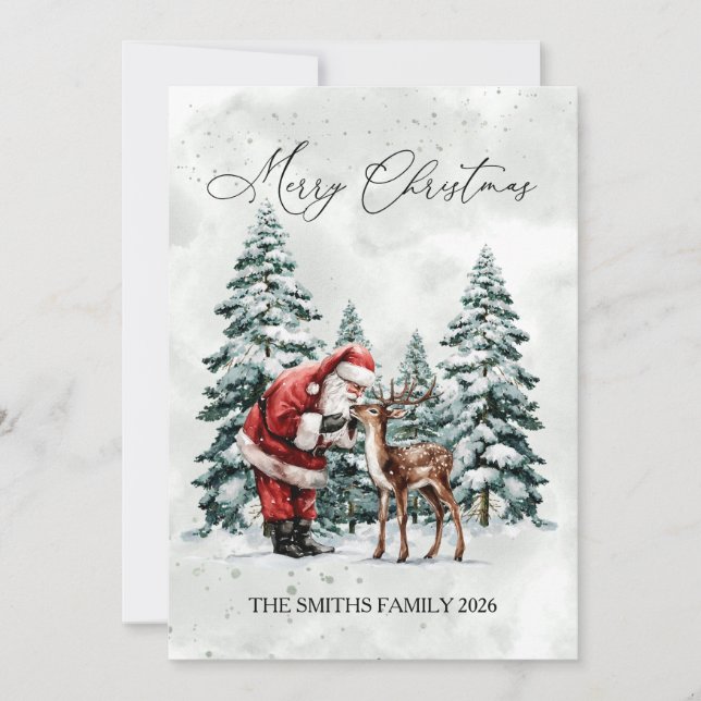 Editable Santa Photo Christmas Card (Front)