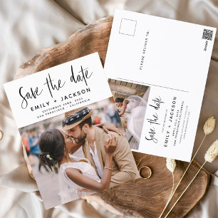 Editable Save the Date Handwritten Photo Postcard