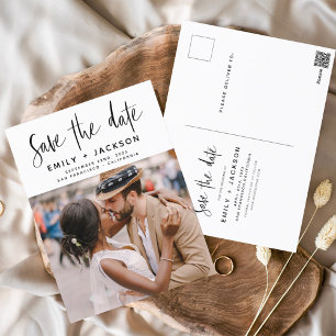Editable Save the Date Handwritten Photo Postcard