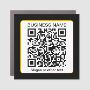 Editable Scannable QR code + Your Business Name Car Magnet