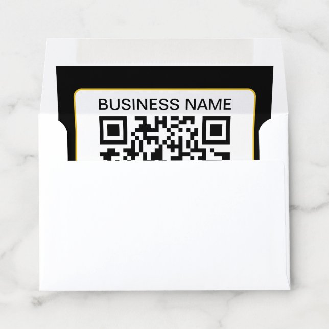 Editable Scannable QR code + Your Business Name Envelope Liner (In Envelope)