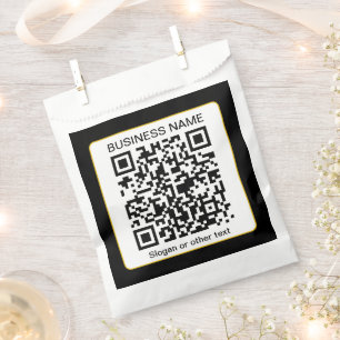 Editable Scannable QR code + Your Business Name Favor Bag