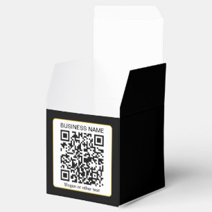 Editable Scannable QR code + Your Business Name Favor Boxes