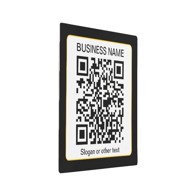 Editable Scannable QR code + Your Business Name Metal Print (3/4)