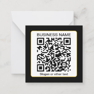 Editable Scannable QR code + Your Business Name Note Card