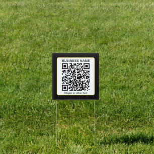Editable Scannable QR code + Your Business Name Sign
