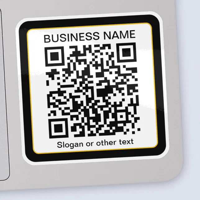 Editable Scannable QR code + Your Business Name Sticker | Zazzle