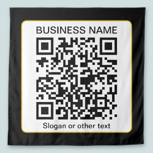 Editable Scannable QR code + Your Business Name Tapestry