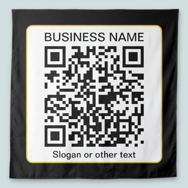 Editable Scannable QR code + Your Business Name Tapestry (Creator Uploaded)