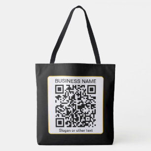 Editable Scannable QR code + Your Business Name Tote Bag