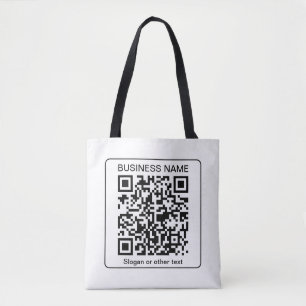 Editable Scannable QR code + Your Business Name Tote Bag