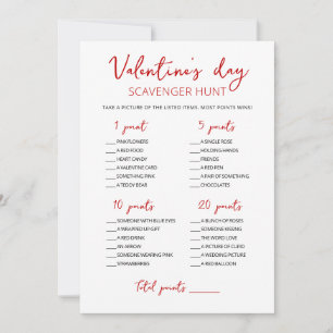 Editable Scavenger Hunt Valentine's Day game Card