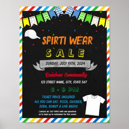 Editable School Spirit Wear Flyer Printable Poster