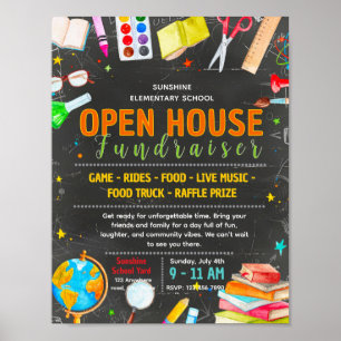 Editable school supply drive fundraiser flyer poster