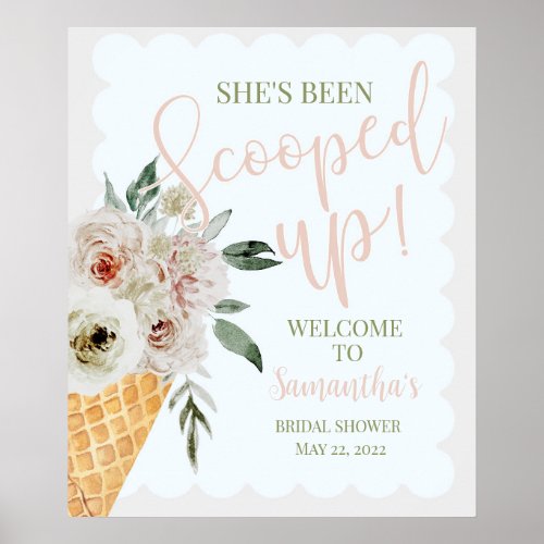 Editable Scooped up Bridal Welcome poster
