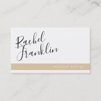 EDITABLE script name modern chic plain black sand Business Card