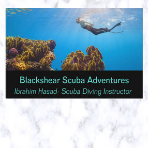 Editable Scuba Adventures and Lessons Business Card