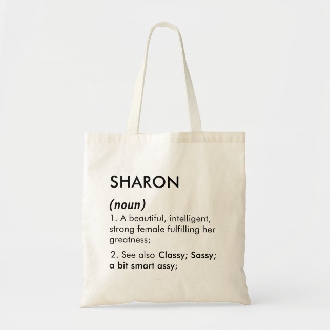 Editable Sharon name definition, custom name Tote Bag (Front)