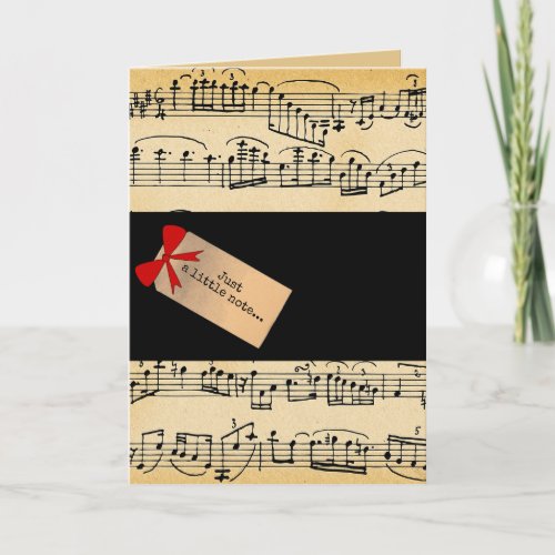 Editable Sheet of Music Just a Little Note Card