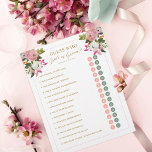 Editable Shower Game Pink Floral Bride Groom Y/N<br><div class="desc">Romantic pink and white painted florals bridal shower game with gold text. with editable circles for "bride or groom" or "yes or no" style questions Change the title and questions to anything you need. The gorgeous painted florals are by Create the Cut. Find them on Creative Market https://crmrkt.com/7WdAX, Etsy https://www.etsy.com/shop/CreateTheCut,...</div>