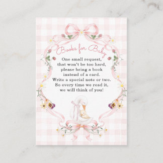 Editable Silly Goose Baby Shower Pink Bow Enclosure Card