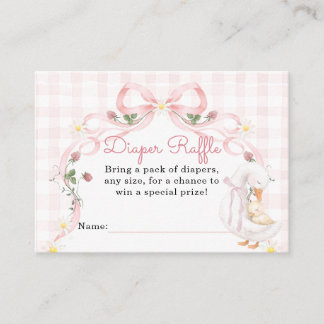 Editable Silly Goose Baby Shower Pink Bow Enclosure Card