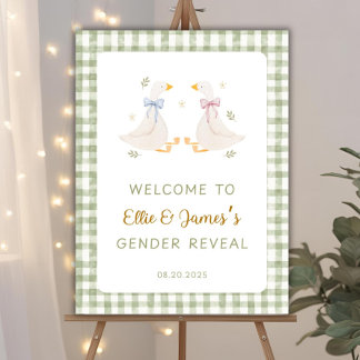 Editable Silly Goose Gender Reveal Welcome Sign