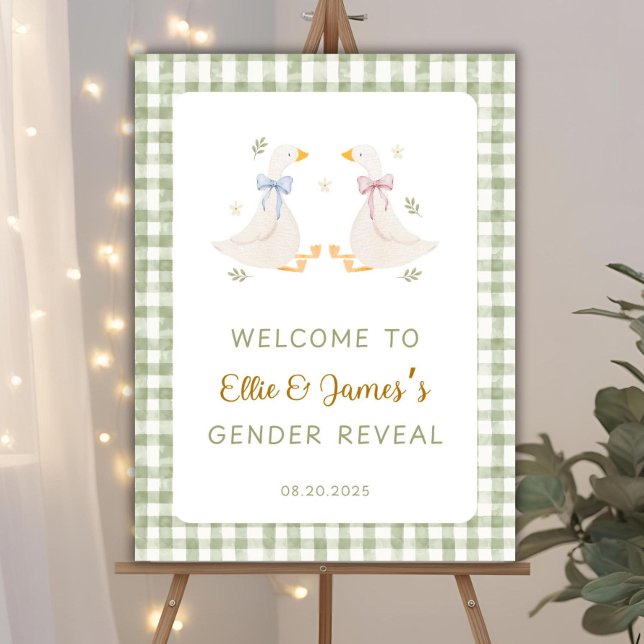 Editable Silly Goose Gender Reveal Welcome Sign (Creator Uploaded)