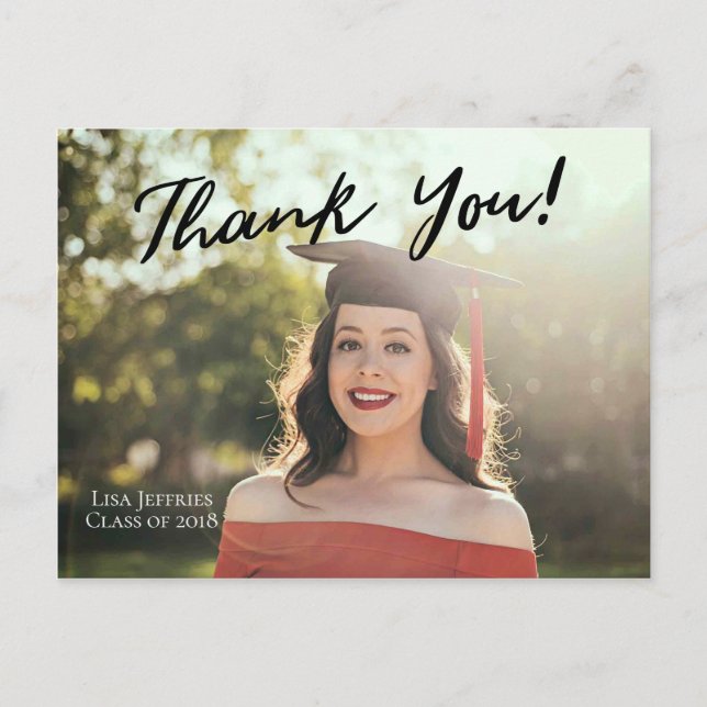 EDITABLE Simple Elegant Script Thank You Postcard (Front)