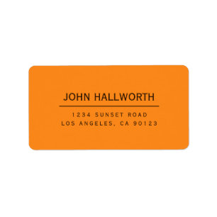 Editable Simple Orange Brown Return Label