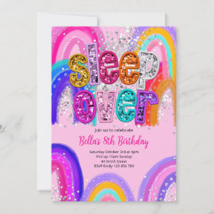 Editable Sleep Over Any Age Birthday Invitation